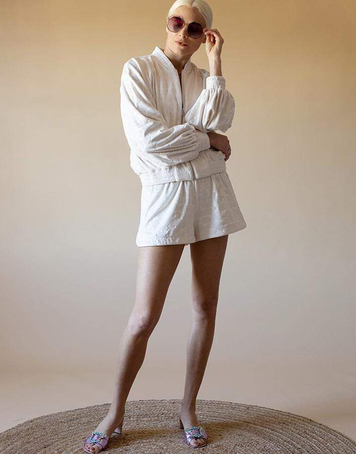 ALEXIS-Perkins Velour Bomber Jacket-