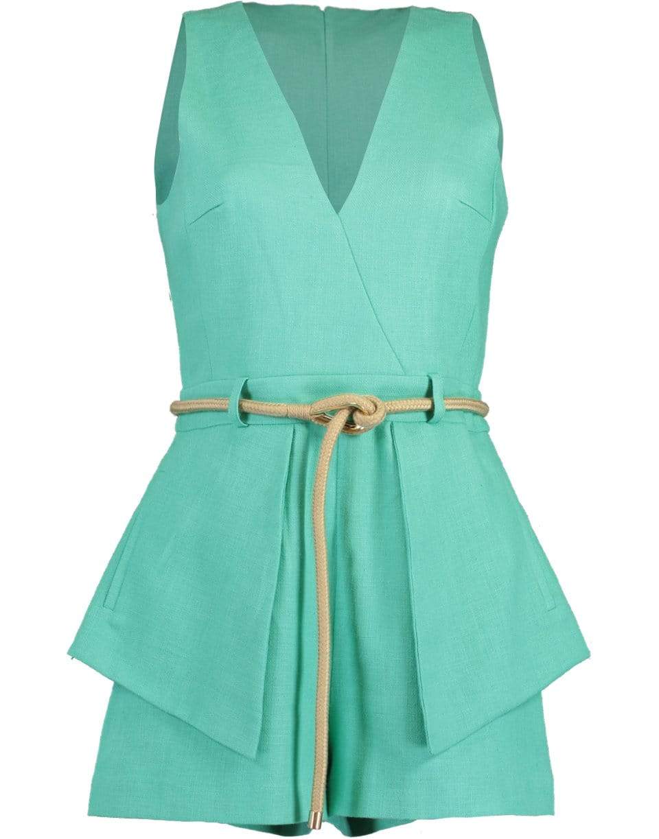 ALEXIS-Metallic Rope Belted Romper-