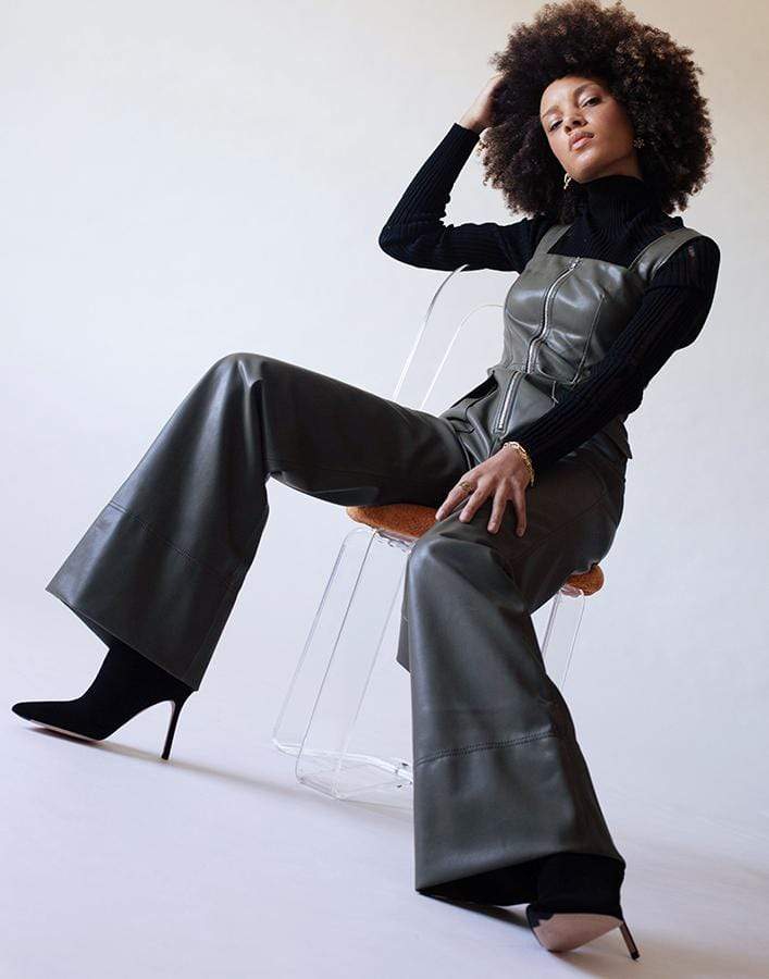 ALEXIS-Reverie Vegan Leather Jumpsuit-
