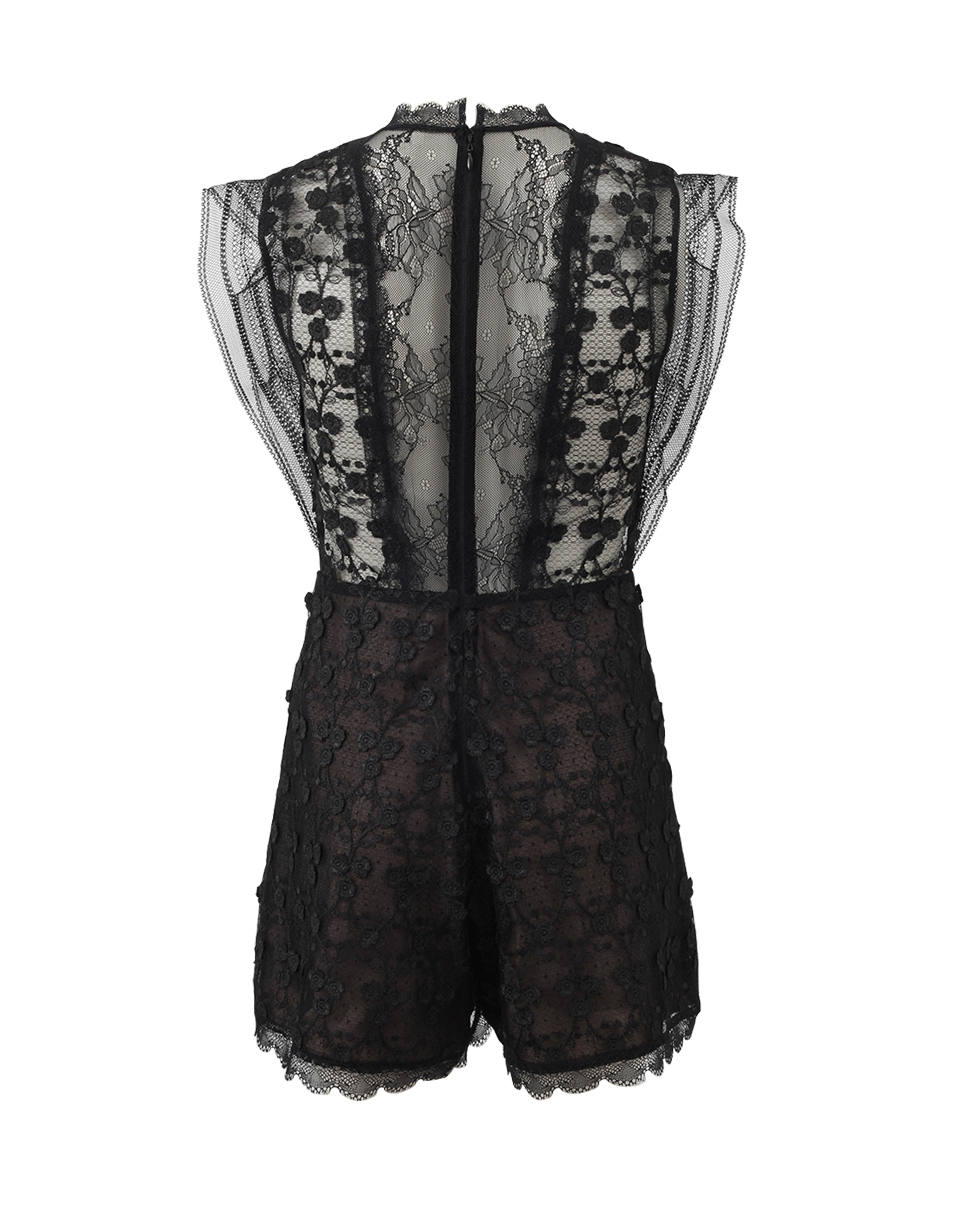 ALEXIS-Lace Short Romper-BLACK