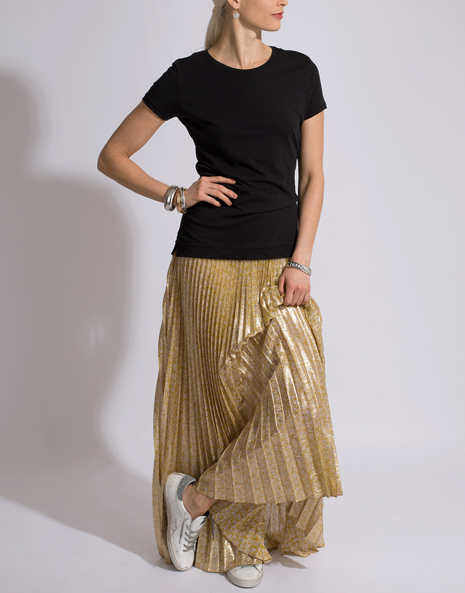 ALEXIS-Pleated Maxi Skirt-