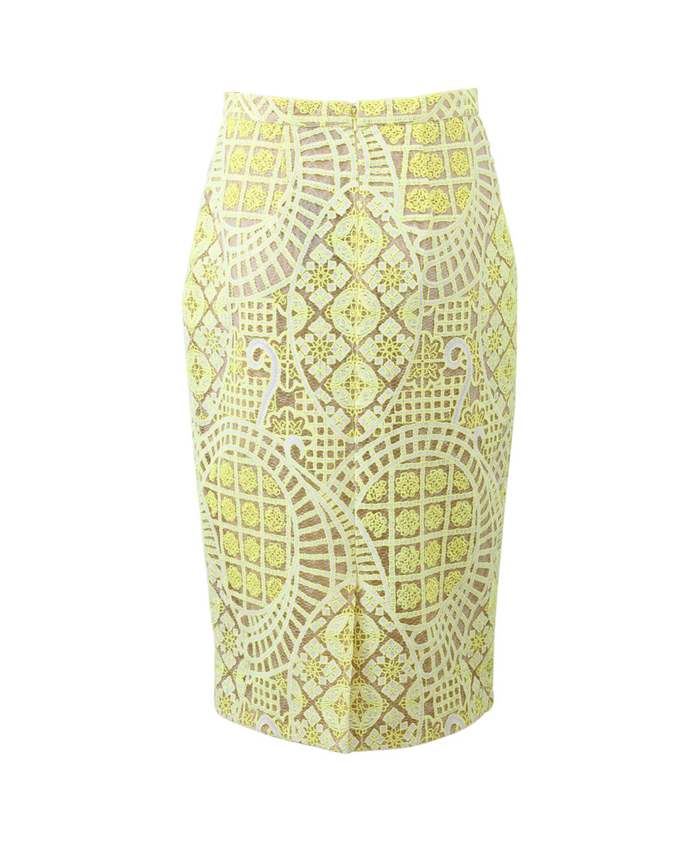 ALEXIS-Iona Lace Pencil Skirt-AURORA