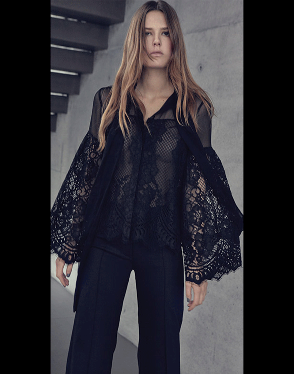 ALEXIS-Salvatore Lace Button Blouse-