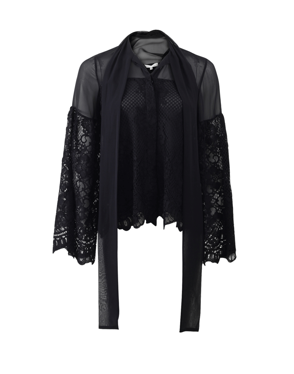 ALEXIS-Salvatore Lace Button Top-