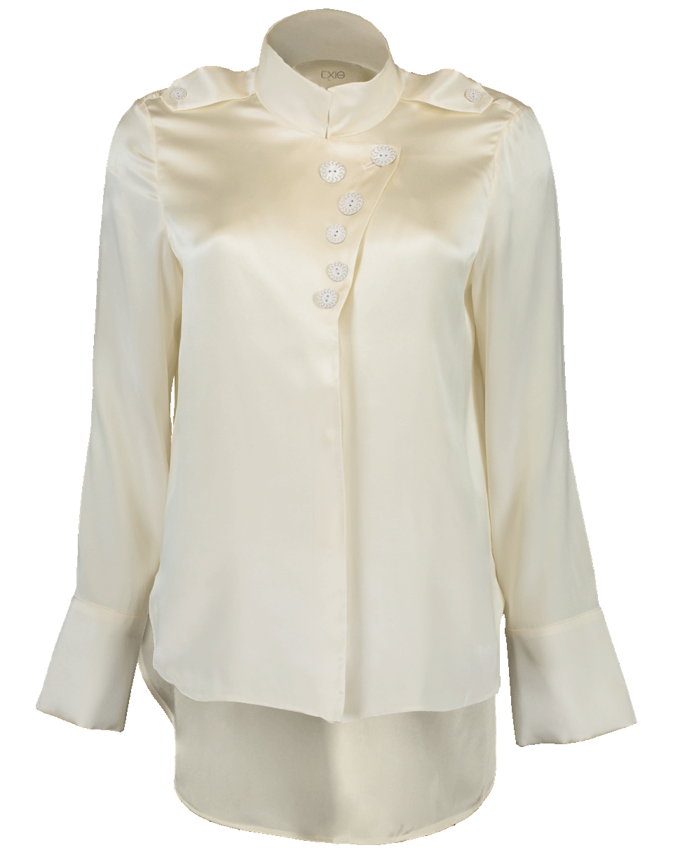 ALEXIS-Aleski Silk Button Blouse-