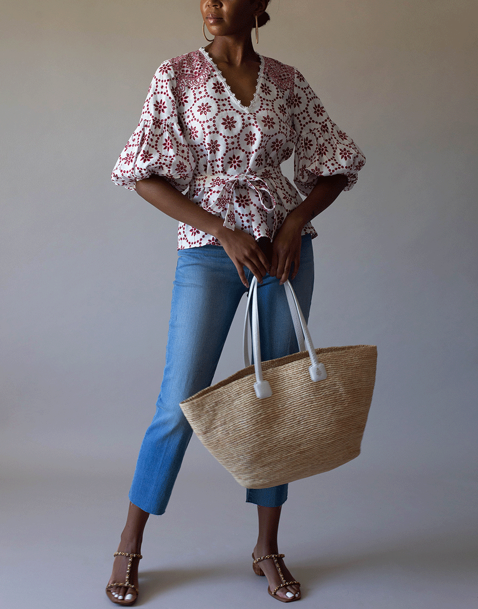 ALEXIS-Berry Eyelet Embroidery Lanai Top-