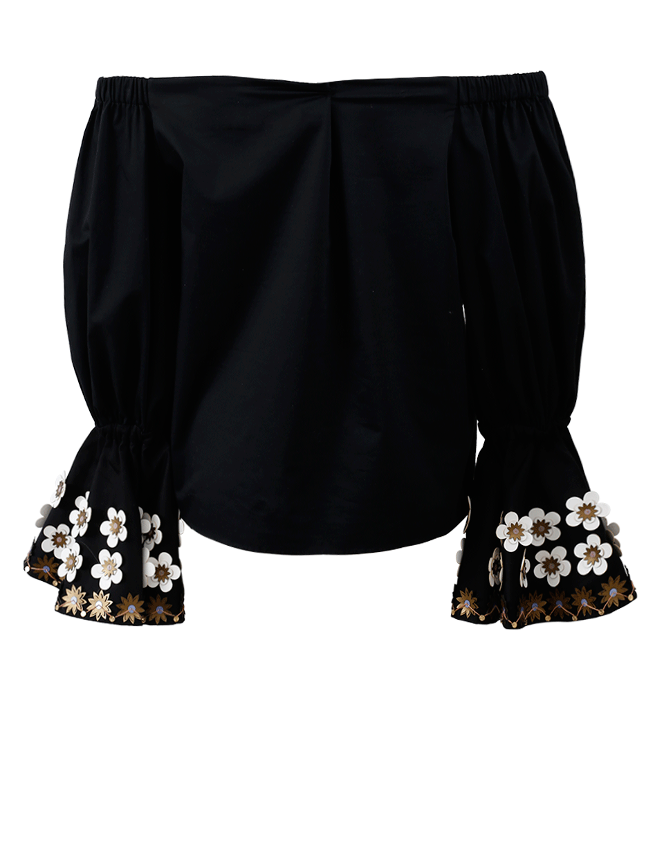 ALEXIS-Juniper Off Shoulder Flower Cuff Top-