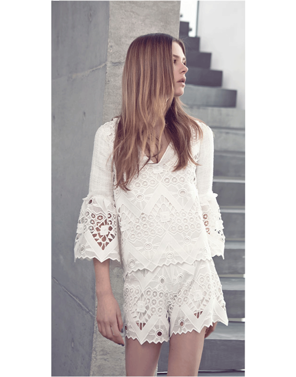 ALEXIS-Tina Crochet Top-WHITE