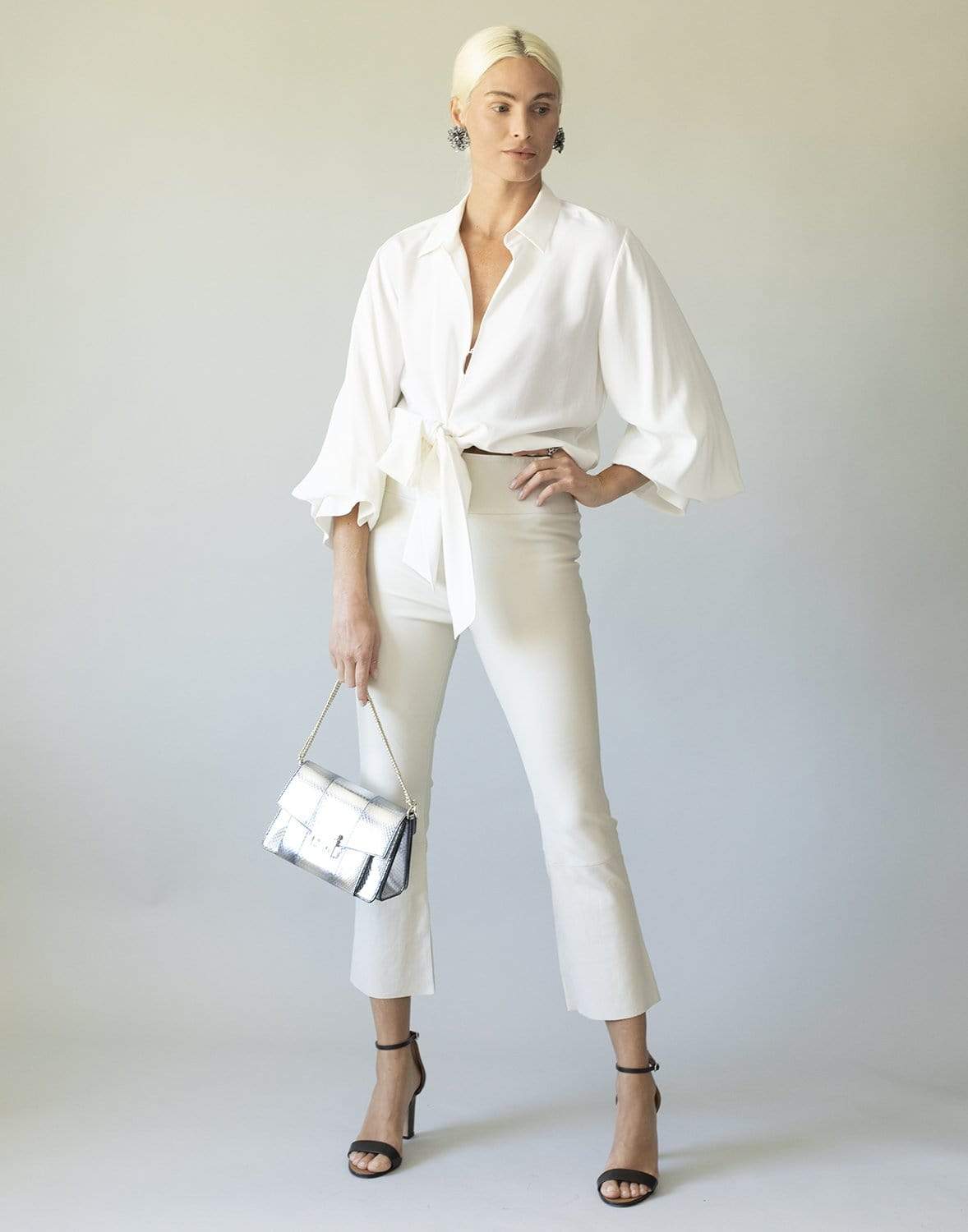 ALEXIS-Lewyn Tie-Front Top-