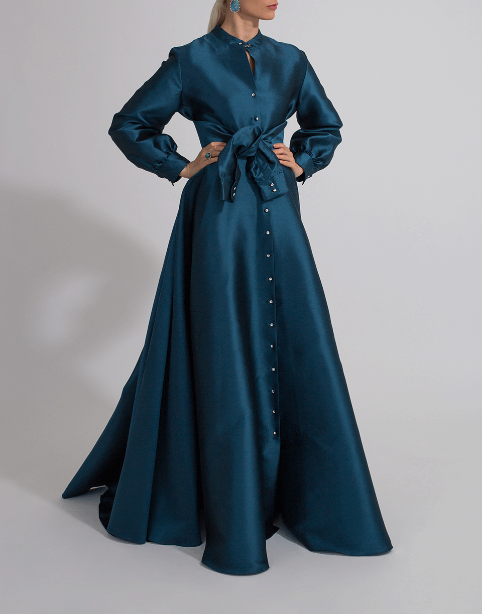 ALEXIS MABILLE-Waisted Tie Gown-BLEU