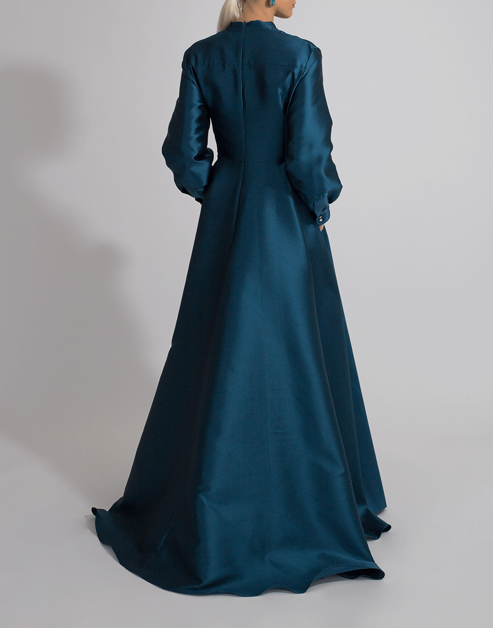 ALEXIS MABILLE-Waisted Tie Gown-BLEU