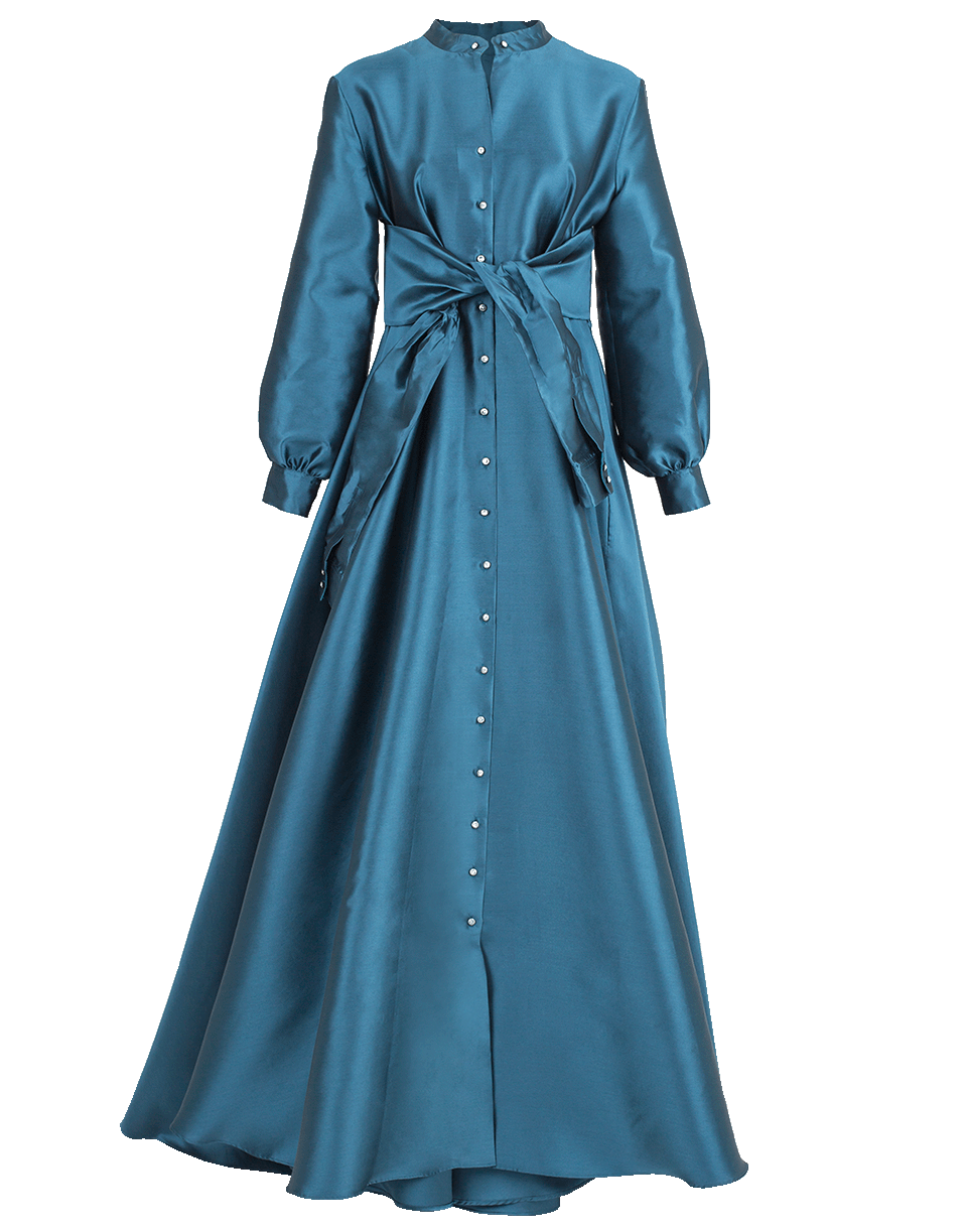 ALEXIS MABILLE-Waisted Tie Gown-BLEU