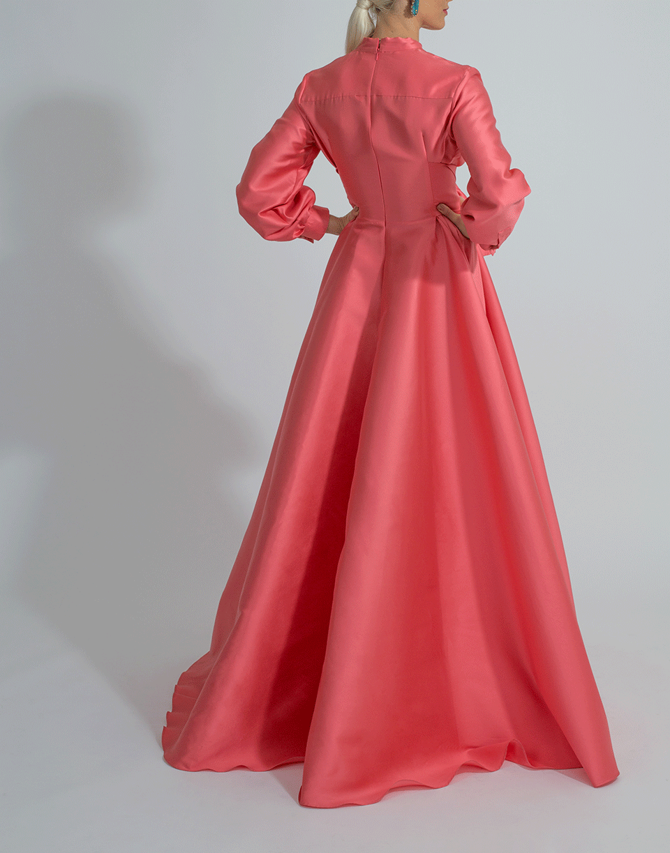 ALEXIS MABILLE-Waisted Tie Gown-CORAL