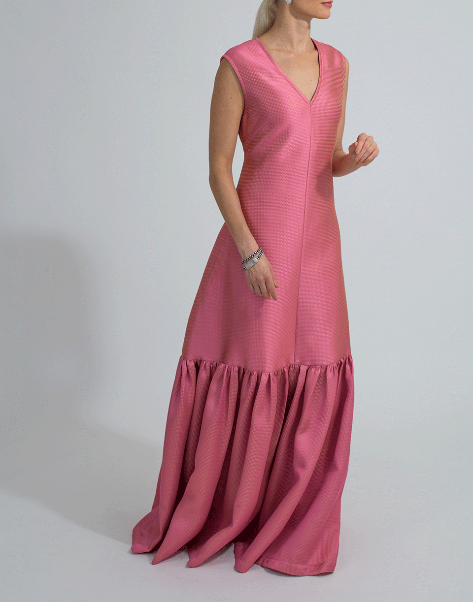 ALEXIS MABILLE-Flounce Hem Dress-ROSE