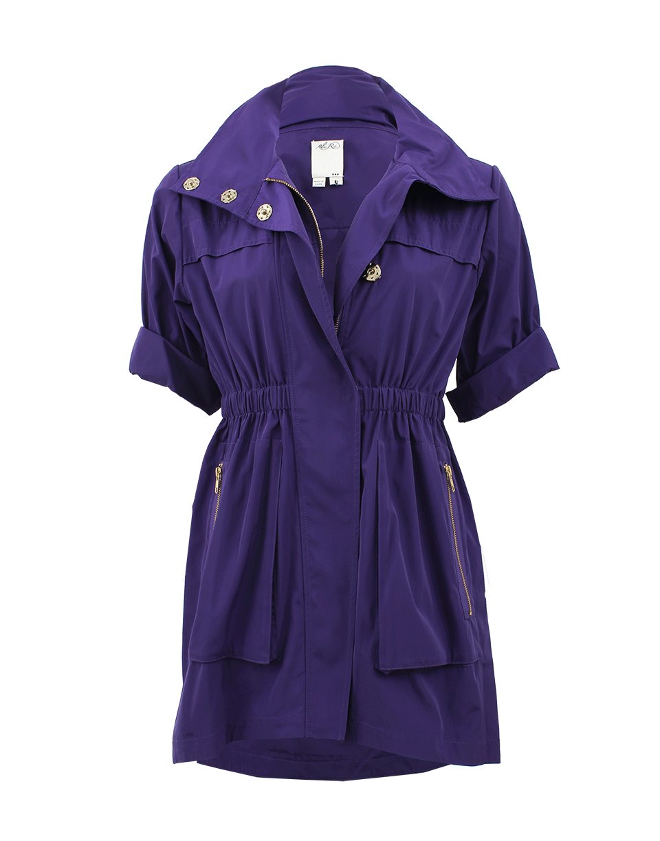 ALI RO-Three-Quarter Sleeve Zip Hood Anorak-