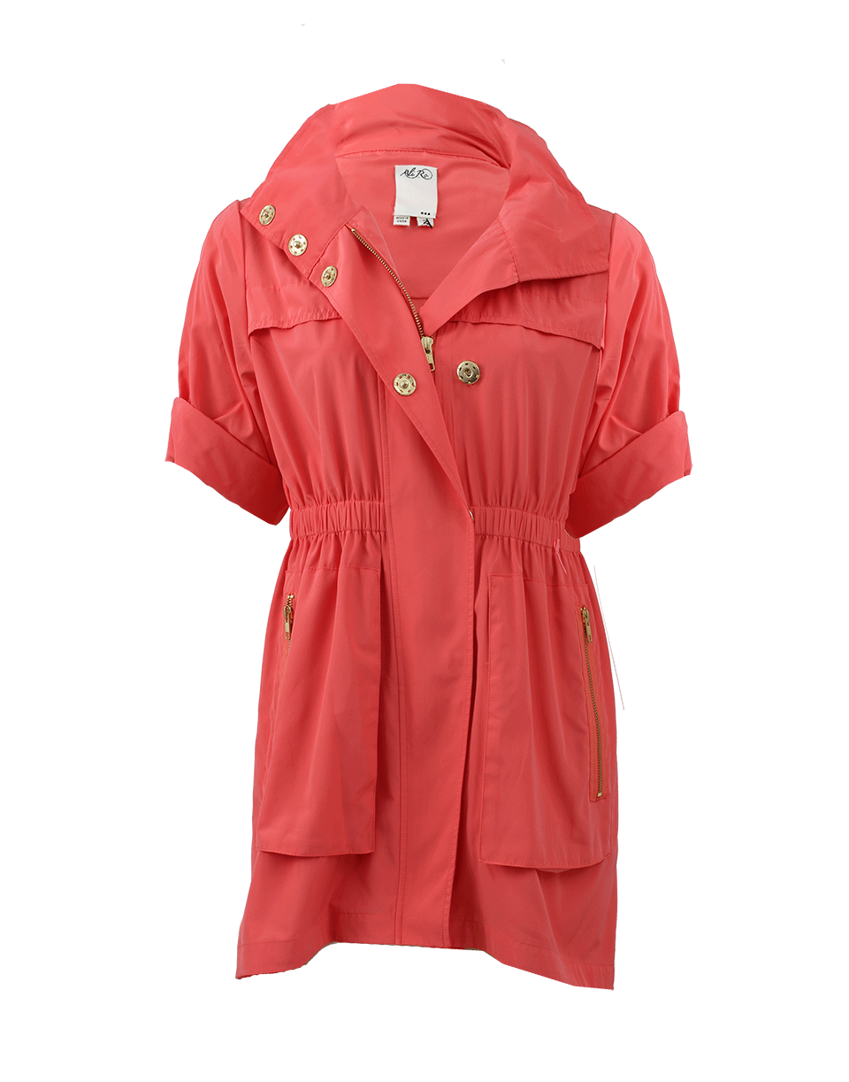 ALI RO-Three-Quarter Sleeve Zip Hood Anorak-