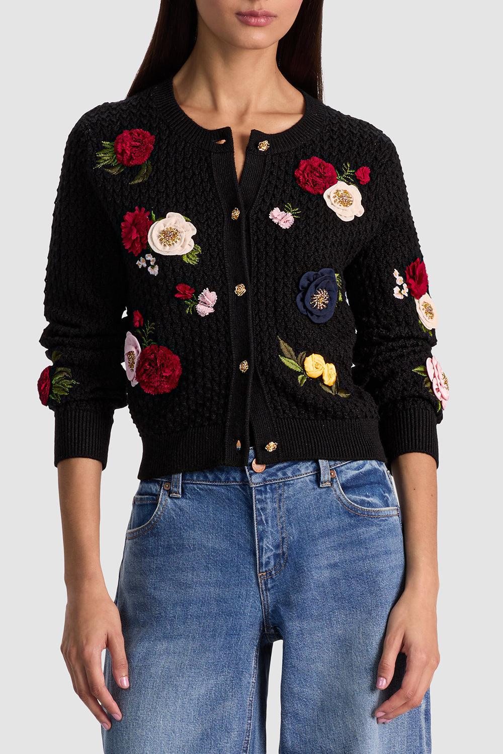 Dollie Cardigan-BLACK MULTI-XS-CLOTHINGTOPCARDIGAN-ALICE & OLIVIA