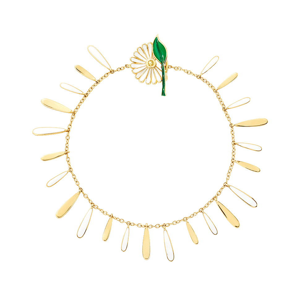 ALISON LOU-He Loves Me Daisy Bracelet-YELLOW GOLD