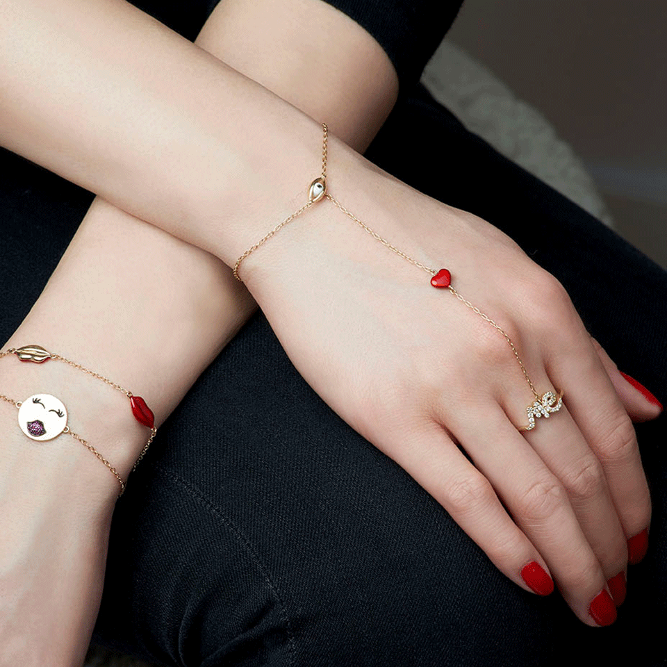 ALISON LOU-Medium MWA! Bracelet-YELLOW GOLD