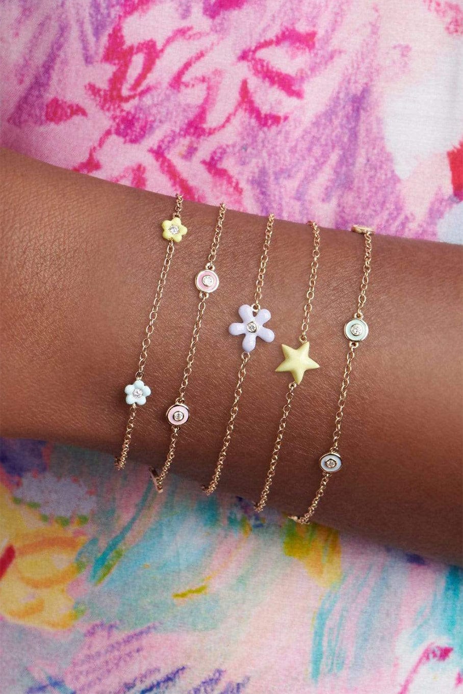ALISON LOU-Vert Clair Wildflower Bracelet-YELLOW GOLD