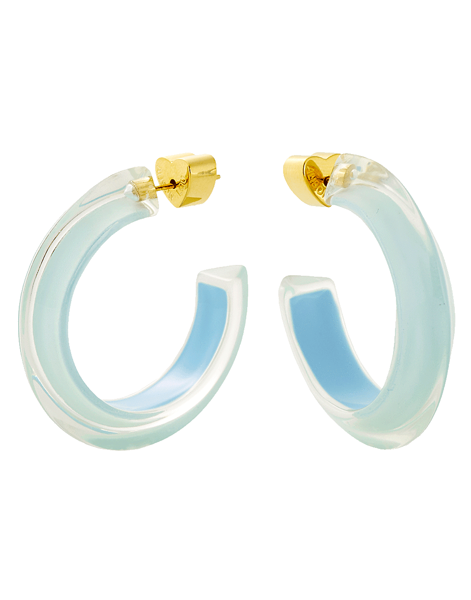 ALISON LOU-Blue Lucite Jelly Hoop Earrings-YELLOW GOLD