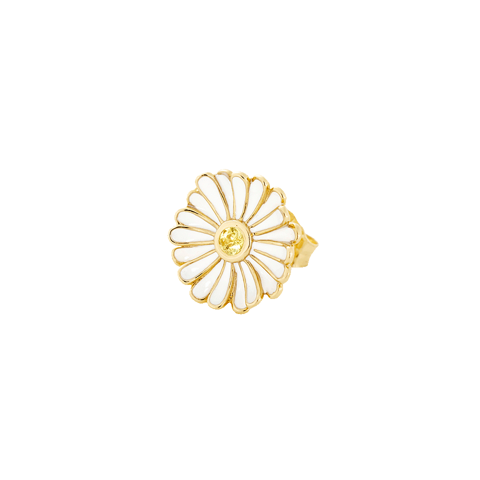ALISON LOU-Enamel Daisy Stud-YELLOW GOLD