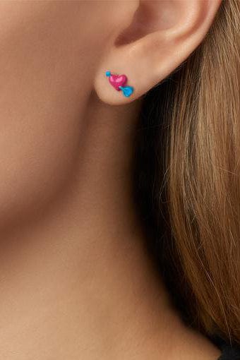 ALISON LOU-Heart With Arrow Stud-YELLOW GOLD