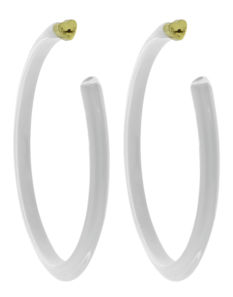 ALISON LOU-Large White Loucite Jelly Hoops-YELLOW GOLD