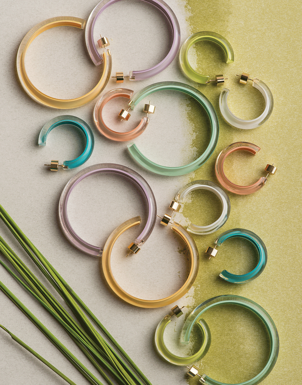ALISON LOU-Medium Lavender LOUcite Jelly Hoops-YELLOW GOLD