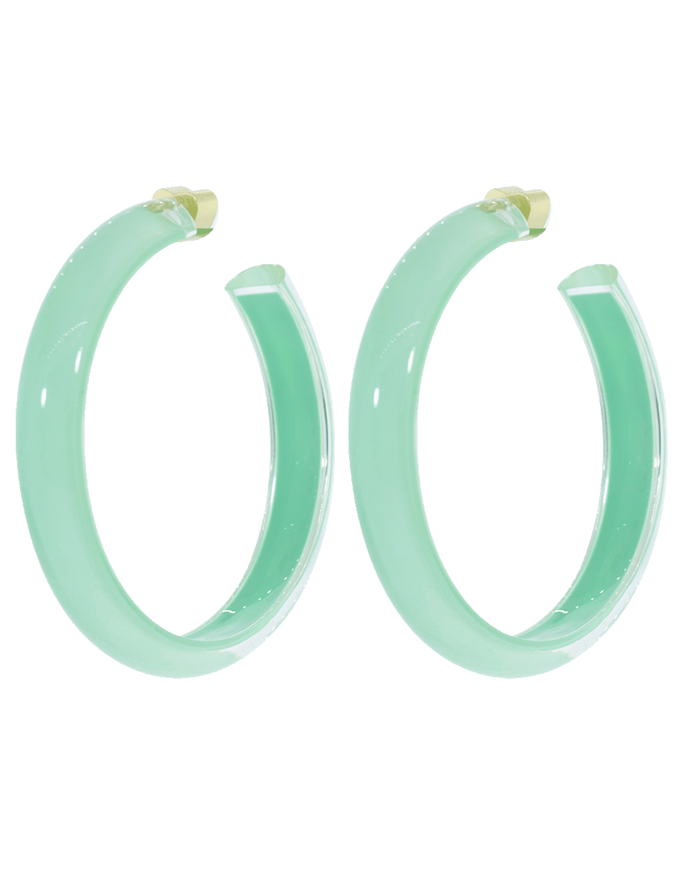 ALISON LOU-Medium Mint LOUcite Jelly Hoops-YELLOW GOLD