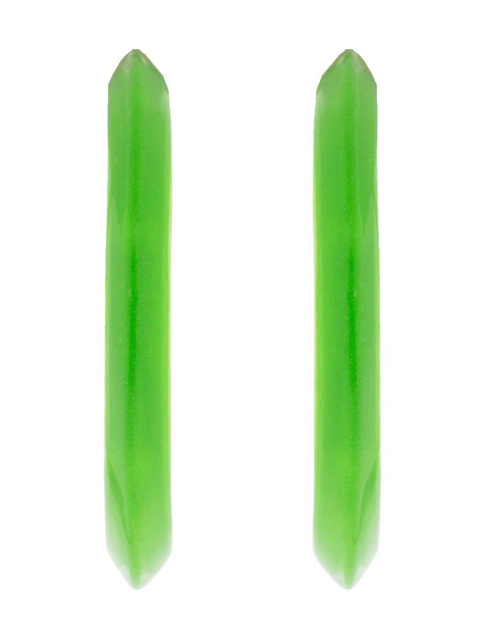 ALISON LOU-Medium Neon Green Loucite Jelly Hoops-YELLOW GOLD