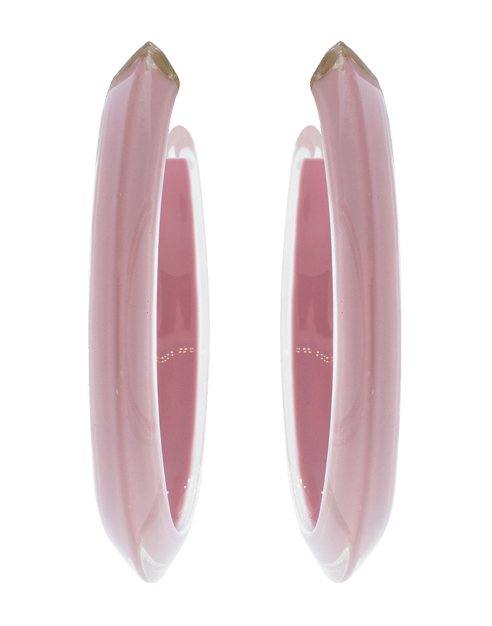ALISON LOU-Medium Pink Loucite Jelly Hoops-YELLOW GOLD