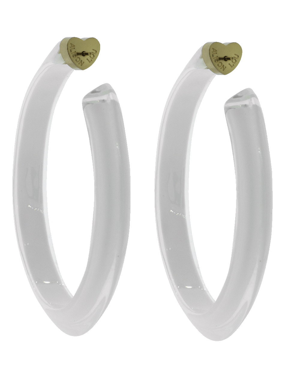ALISON LOU-Medium White Loucite Jelly Hoops-YELLOW GOLD