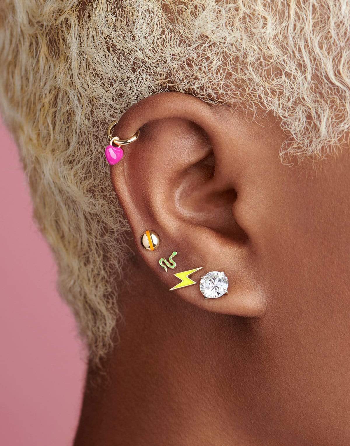 ALISON LOU-Neon Yellow Lightening Bold Stud-YELLOW GOLD