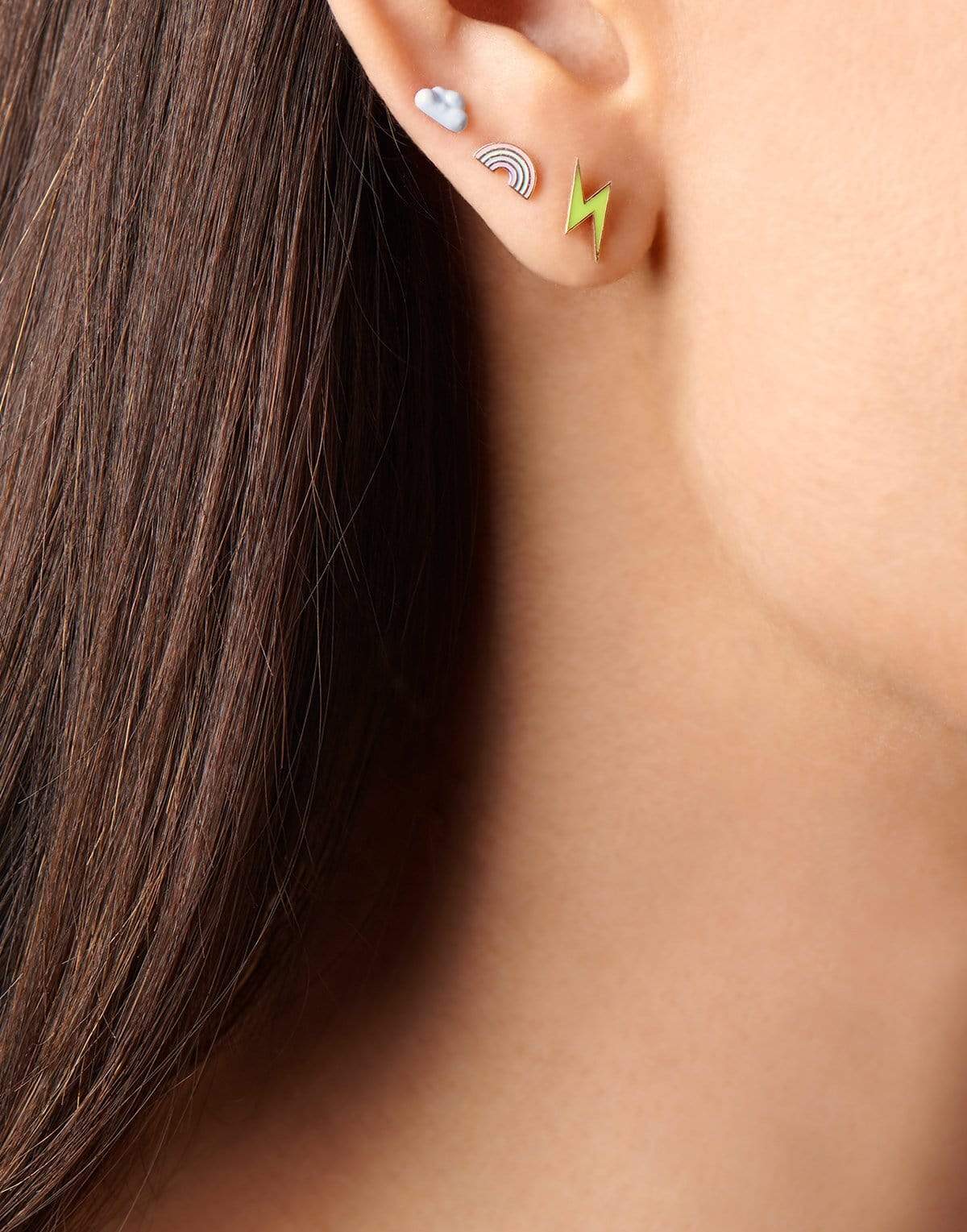 ALISON LOU-Neon Yellow Lightening Bold Stud-YELLOW GOLD