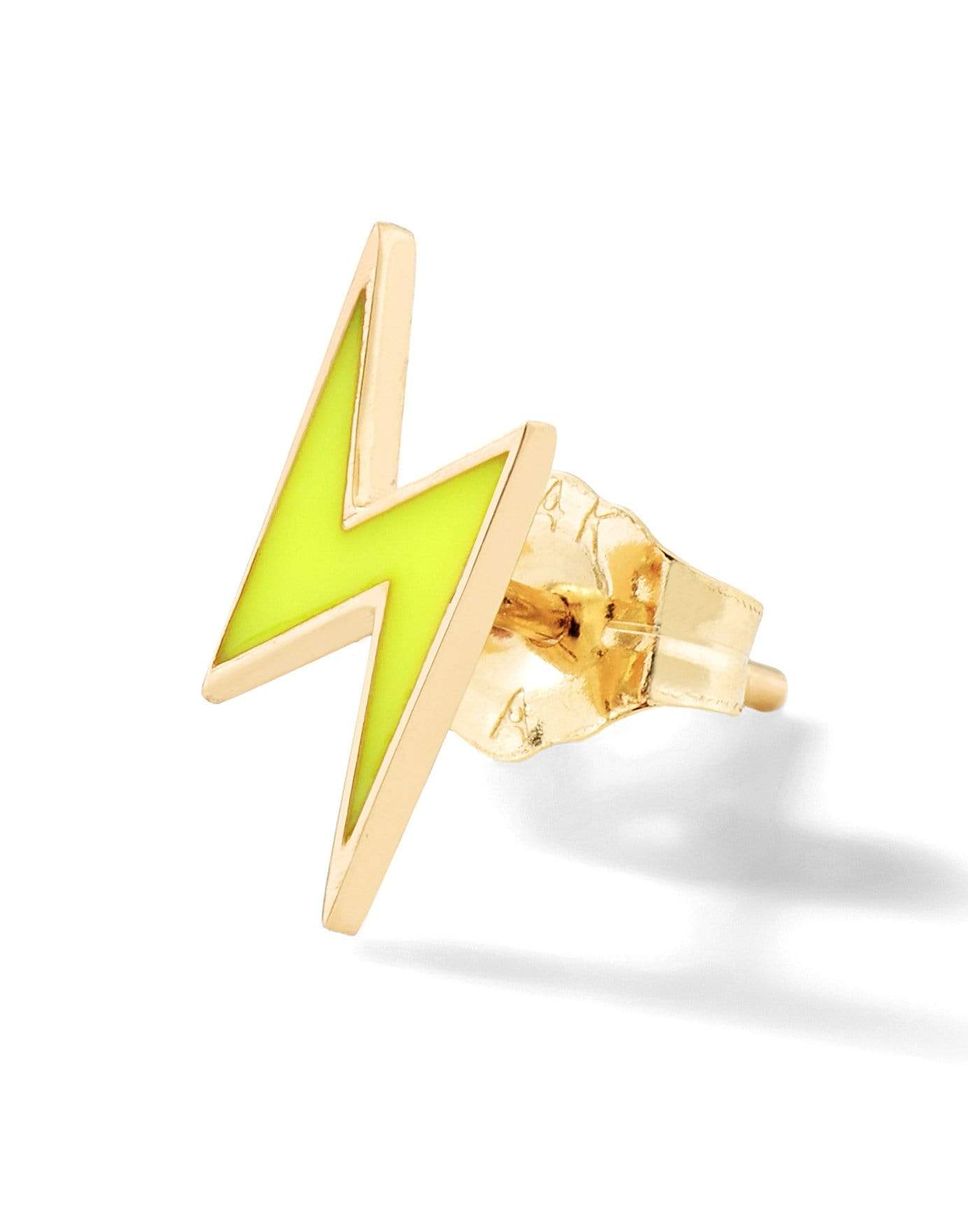 ALISON LOU-Neon Yellow Lightening Bold Stud-YELLOW GOLD