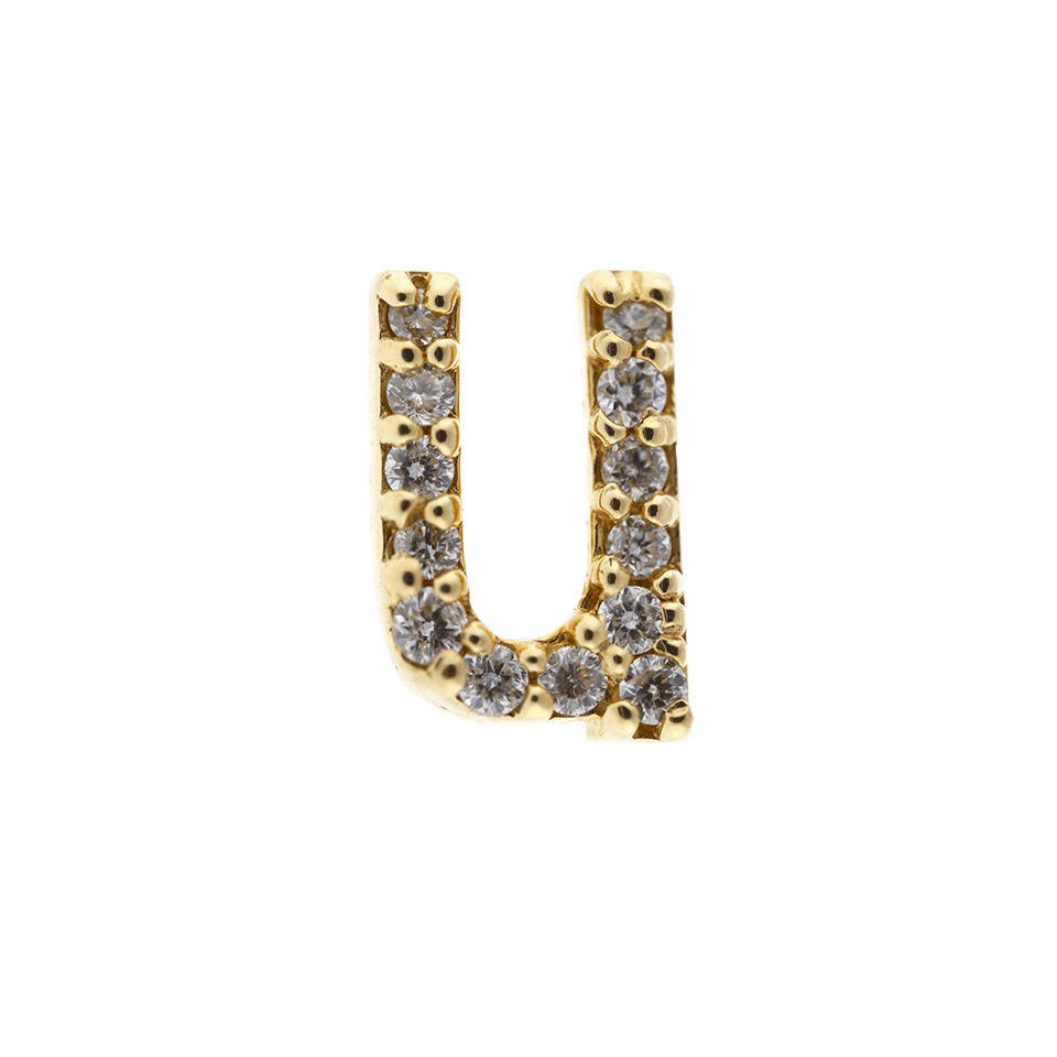ALISON LOU-Pave Diamond U Stud-YELLOW GOLD