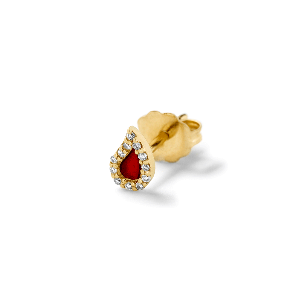ALISON LOU-Tear Drop Stud-YELLOW GOLD