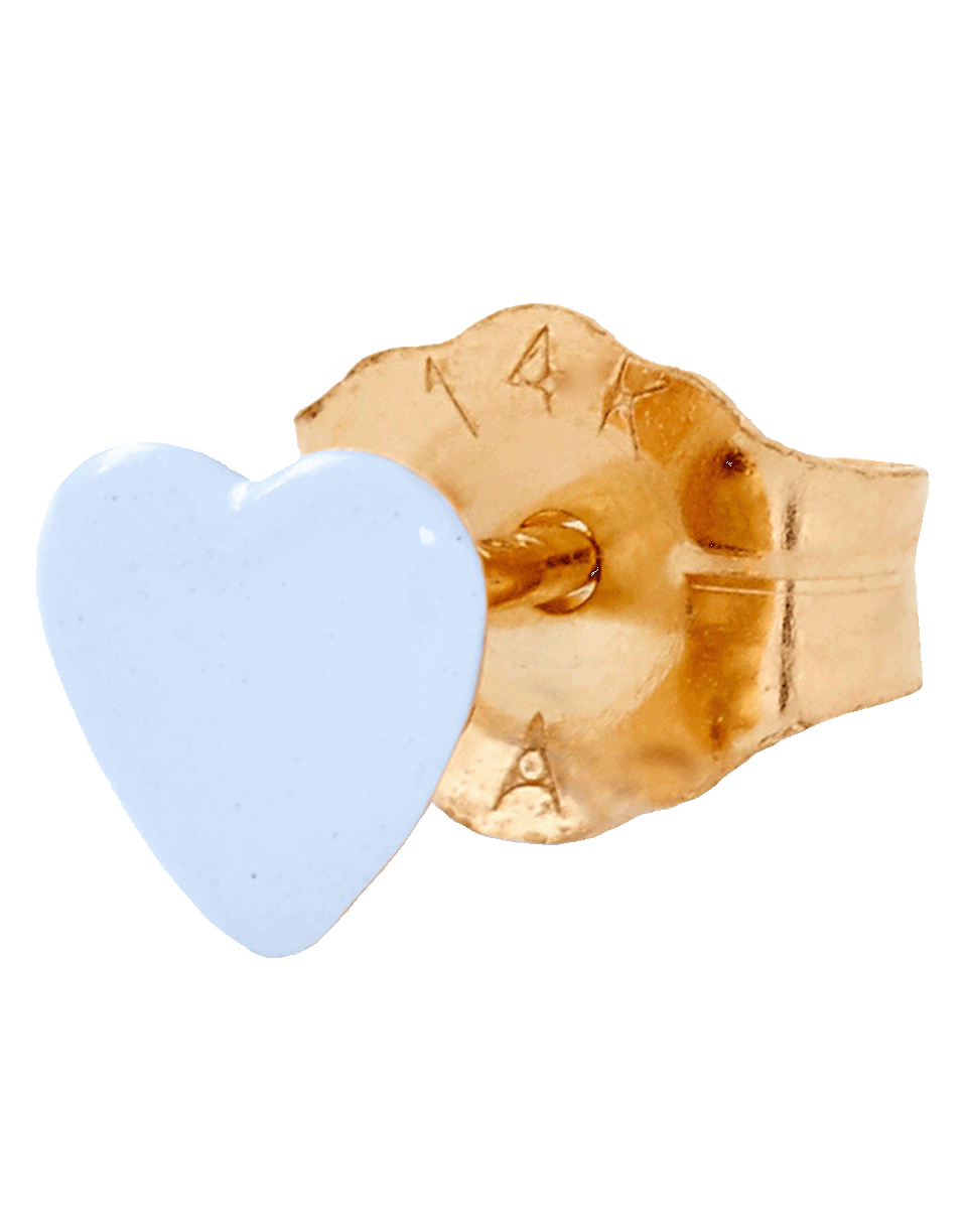 ALISON LOU-Tiny Blue Heart Stud Earring-YELLOW GOLD