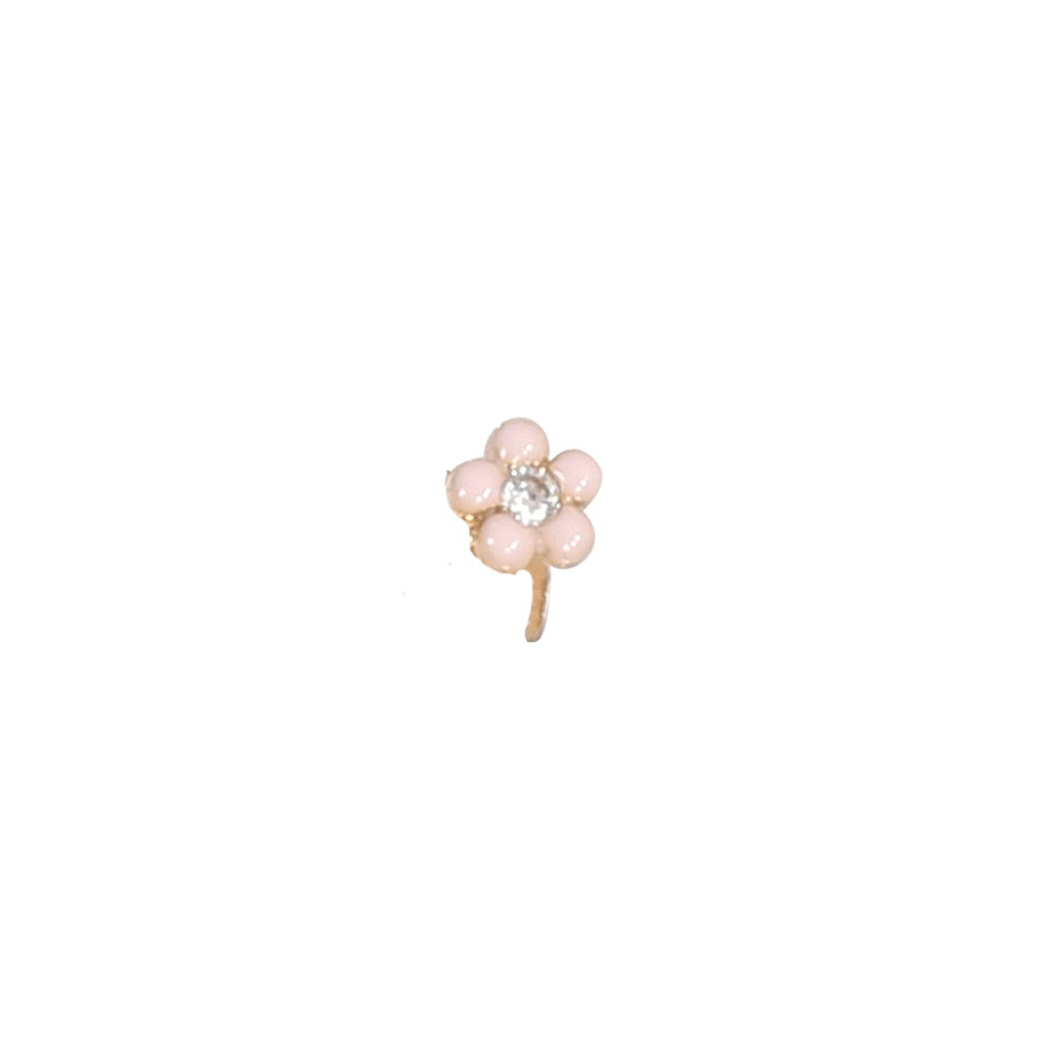 ALISON LOU-Tiny Flower Stud-YELLOW GOLD