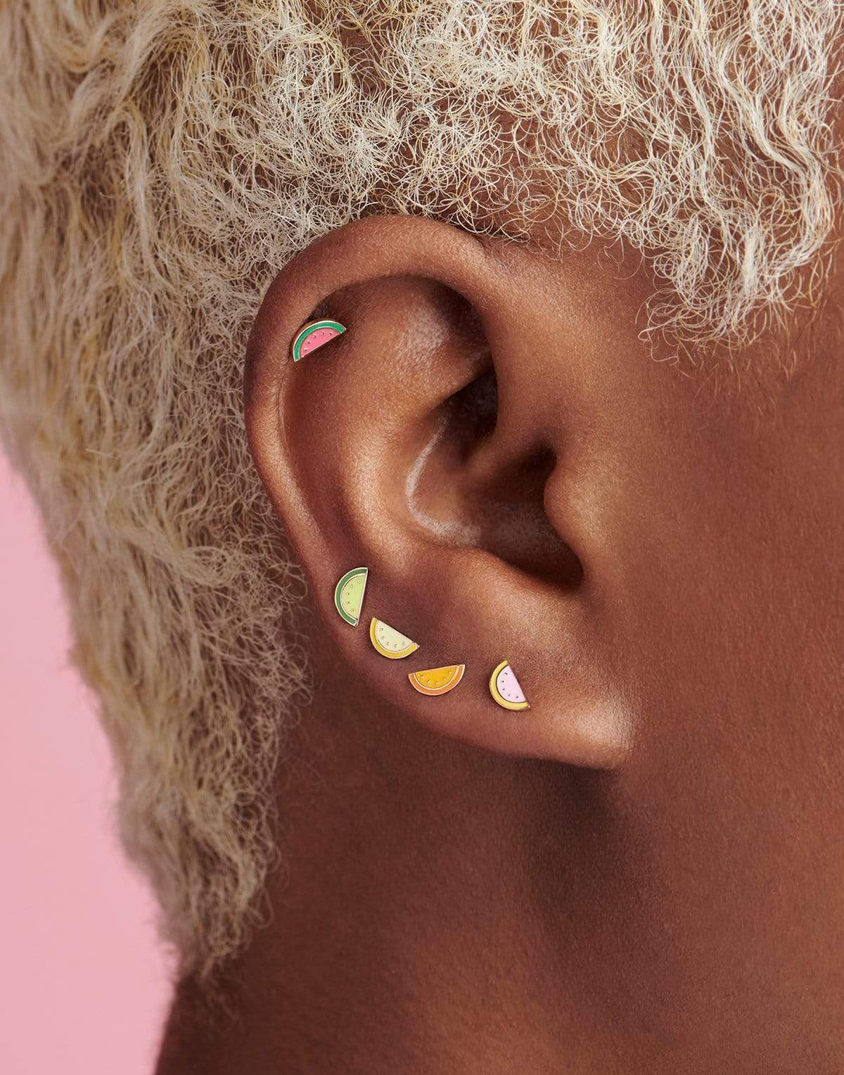 ALISON LOU-Watermelon Stud-YELLOW GOLD