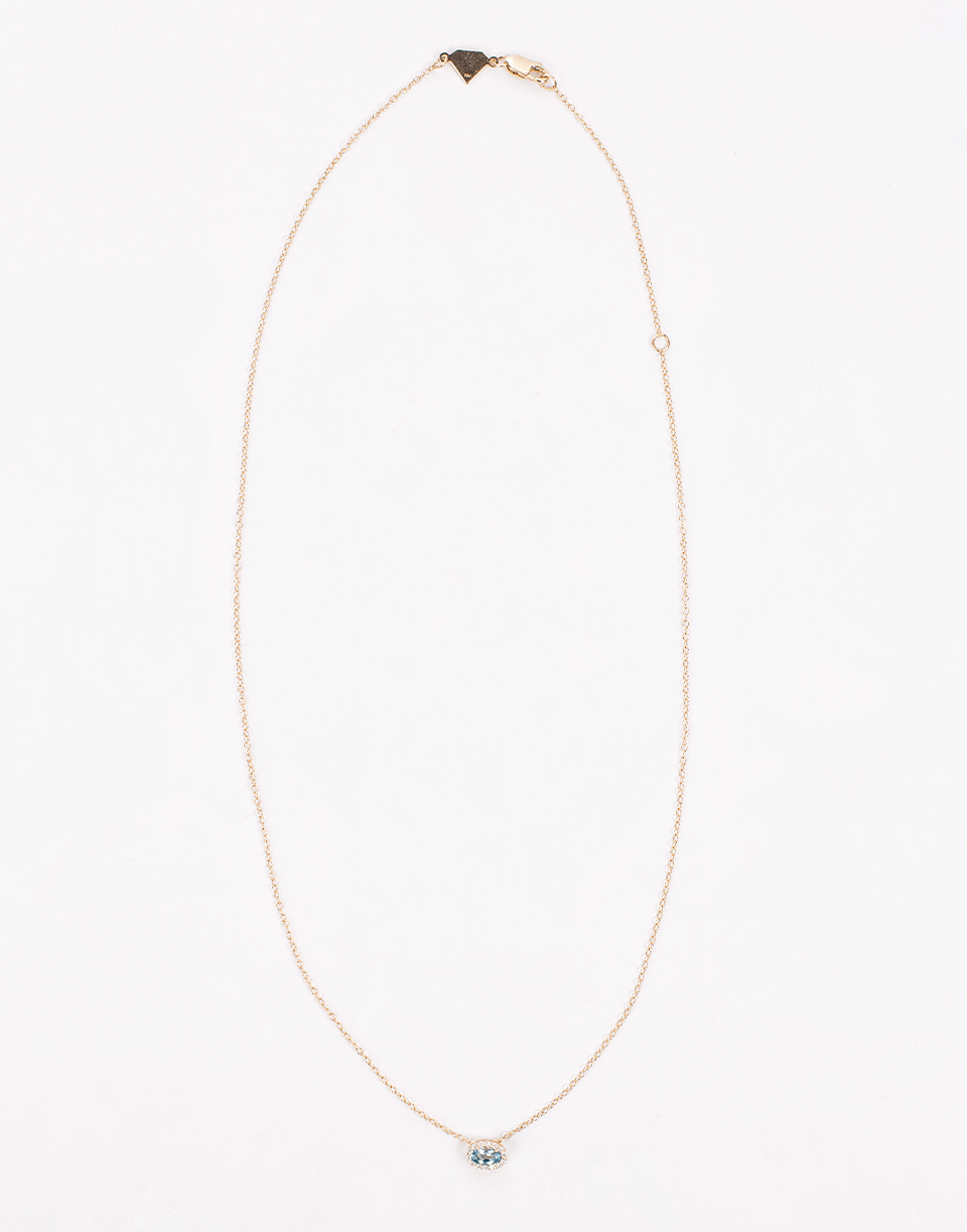 ALISON LOU-Blue Topaz Pendant Necklace-YELLOW GOLD
