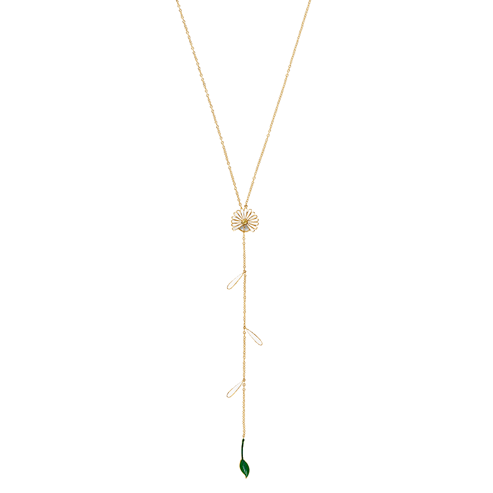 ALISON LOU-Daisy With Falling Petals Lariat-YELLOW GOLD