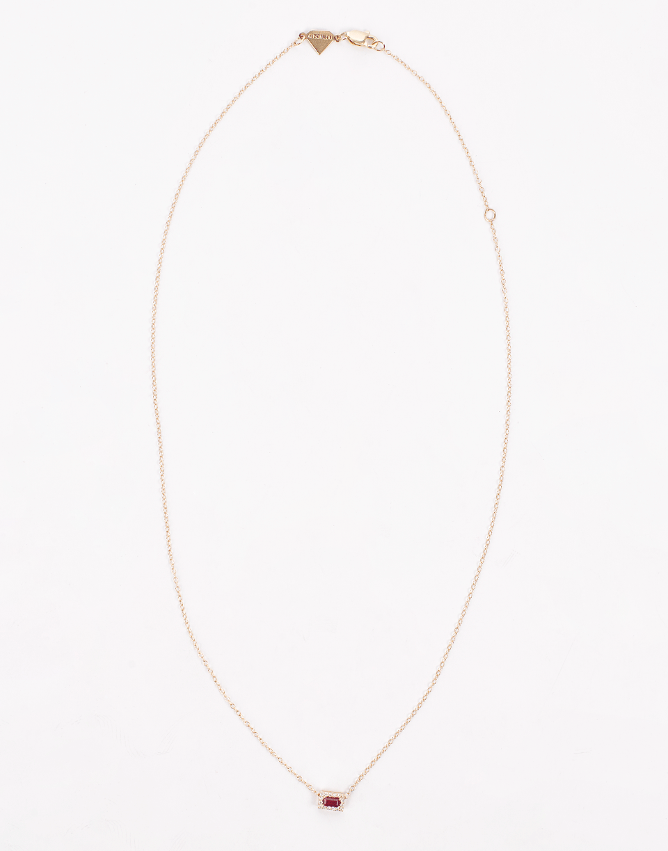 ALISON LOU-Ruby Pendant Necklace-YELLOW GOLD