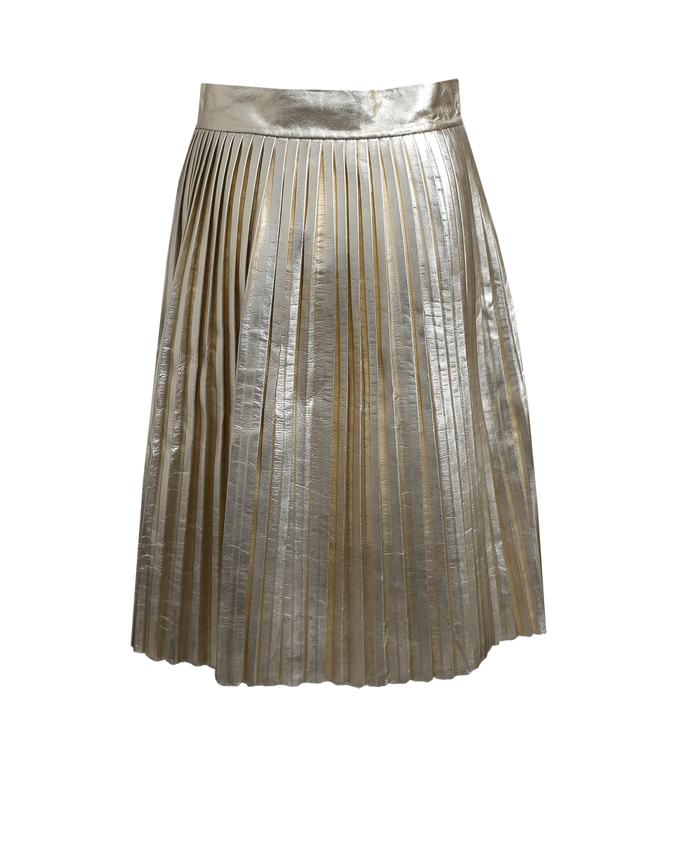 ALLUDE-Pleated Leather Skirt-