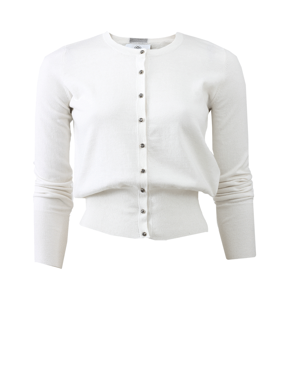 ALLUDE-Crystal Button Cardigan-