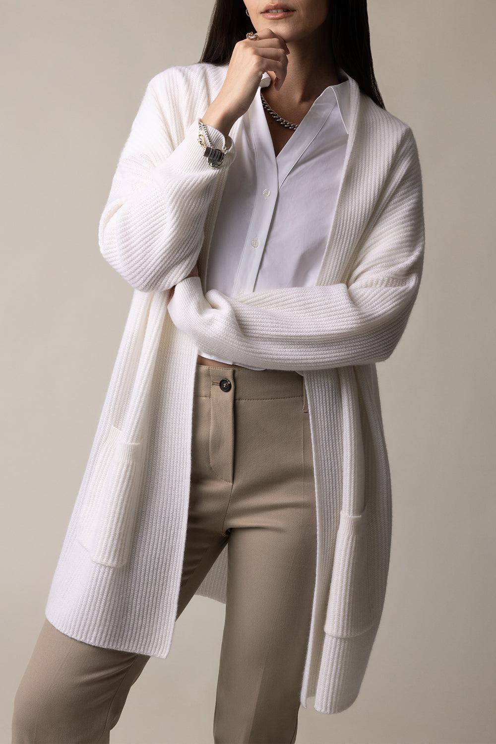 OPEN LONG CARDIGAN - FLEUR DE SEL-FLEURDES-XS-CLOTHINGTOPCARDIGAN-ALLUDE