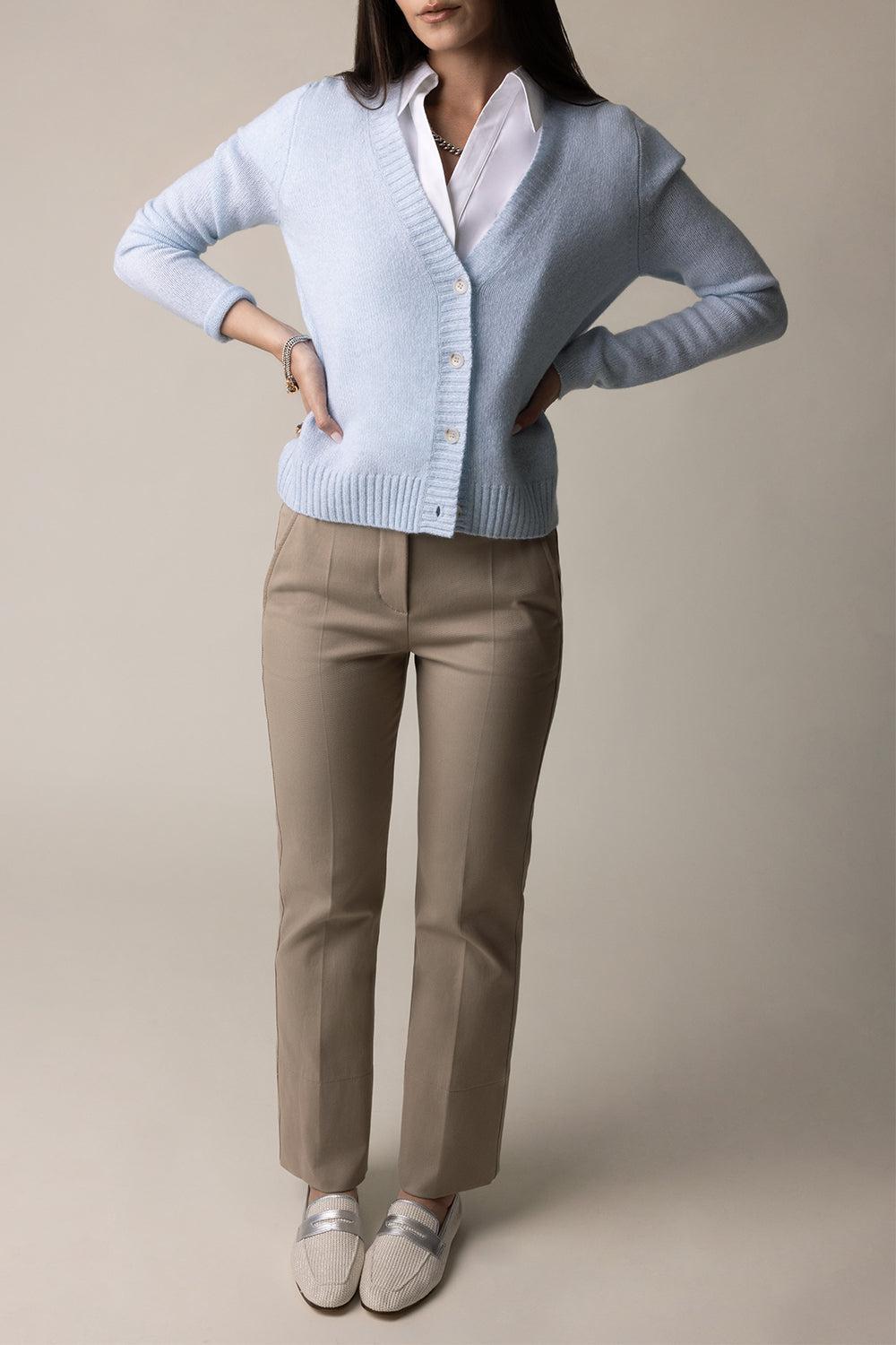 V-Neck Button Cardigan-FLEURGLA-XS-CLOTHINGTOPCARDIGAN-ALLUDE