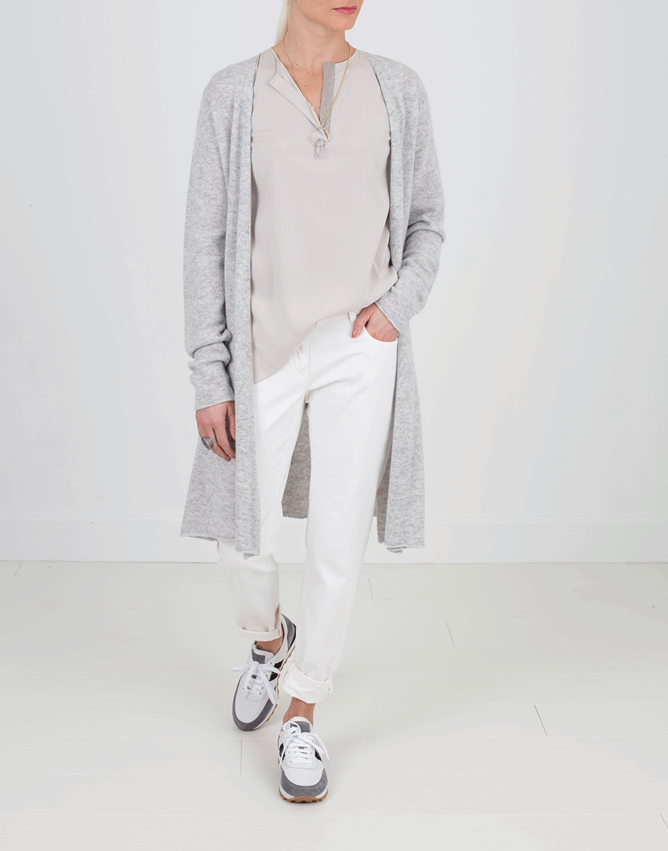 ALLUDE-Open Drape Cardigan-