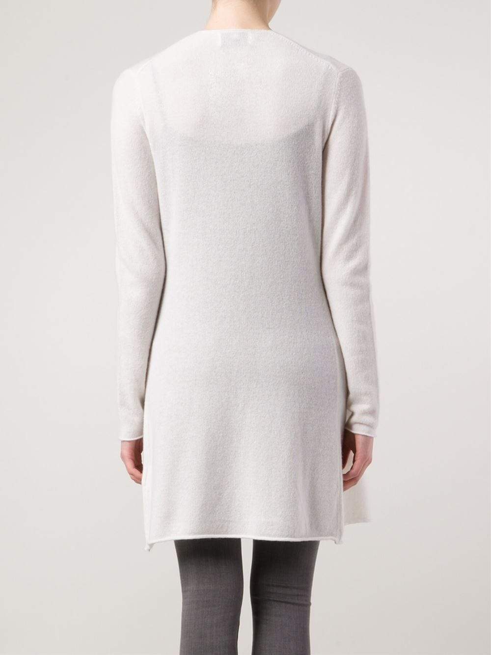 ALLUDE-Long Open Drape Cardigan-